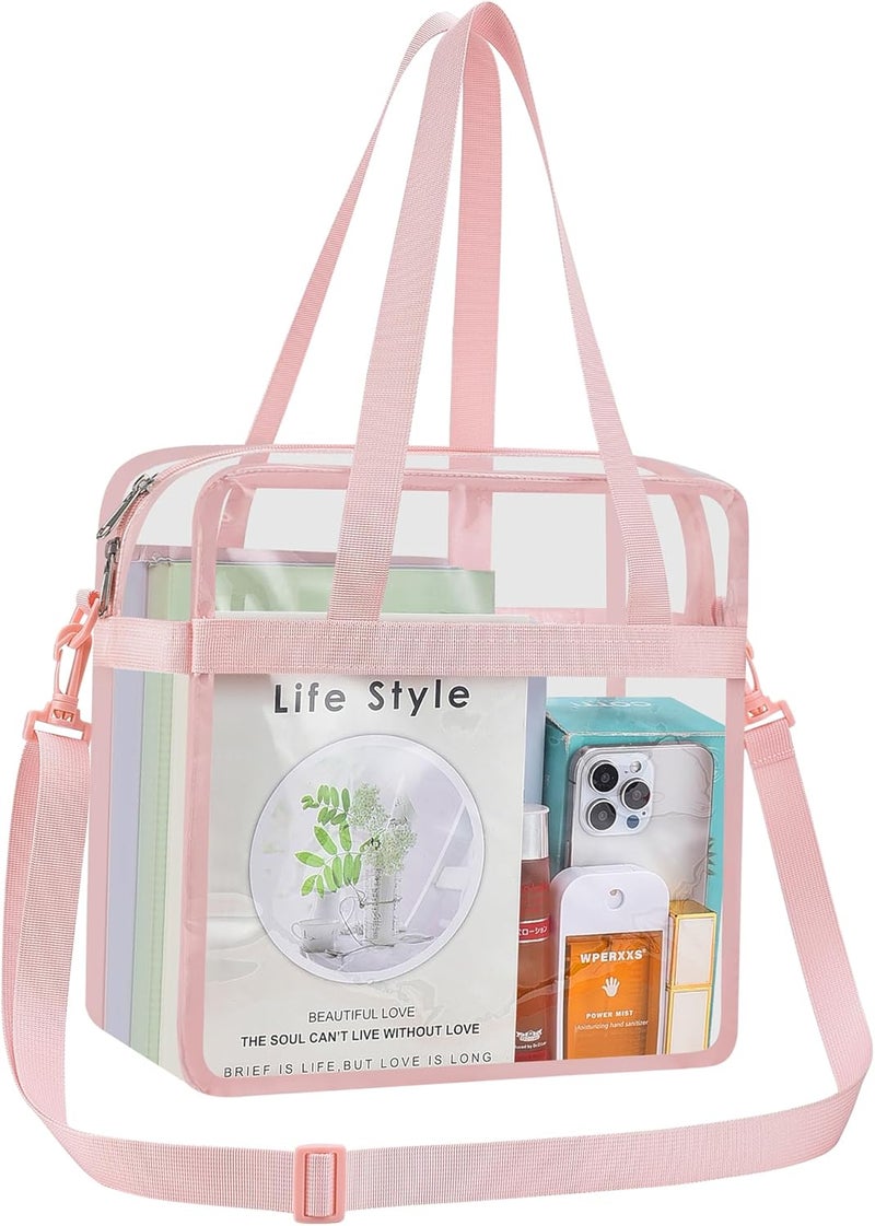 USPECLARE Clear Tote Bag for Stadium Events, 12x6x12 Transparent Stadium Bag for Work, Sports Games,Gym，Concerts - Image 1